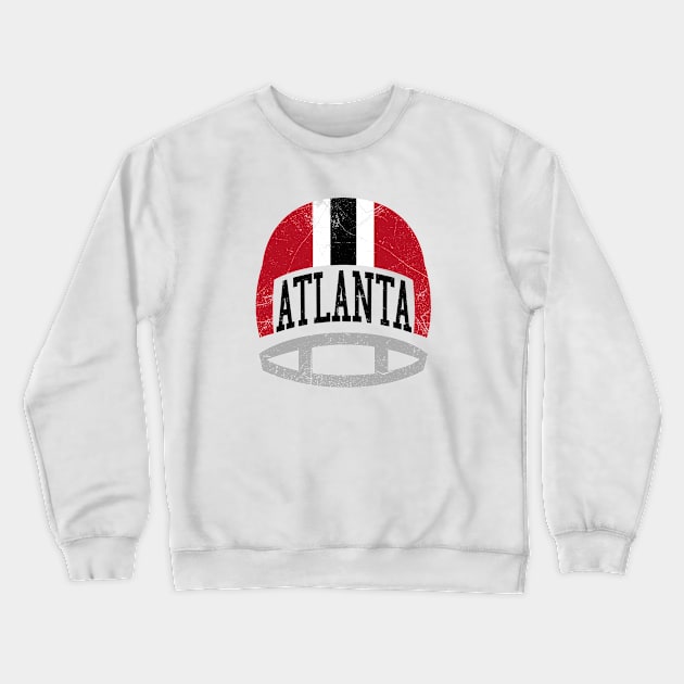 Atlanta Retro Helmet - White Crewneck Sweatshirt by KFig21